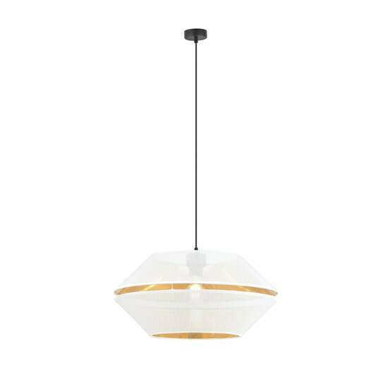 Emibig Emibig Catchy perforated white hanging lamp with gold hanging lamp E27 - Perfect for stylish decor