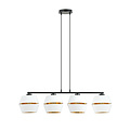 Emibig Emibig Schwarzer Anhänger 4x E27 weiß mit goldenen Metallkappen - Perfekt für moderne Innenräume