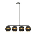 Emibig Emibig Pantalla completamente negra 4x E27 con interior dorado - Perfecta para una decoración elegante