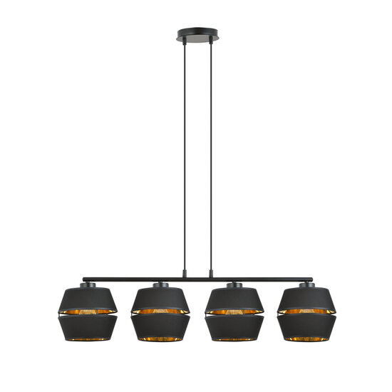 Emibig Emibig Pantalla completamente negra 4x E27 con interior dorado - Perfecta para una decoración elegante