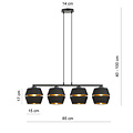 Emibig Emibig Suspension entièrement noire 4x E27 avec intérieur doré - Parfaite pour une décoration élégante
