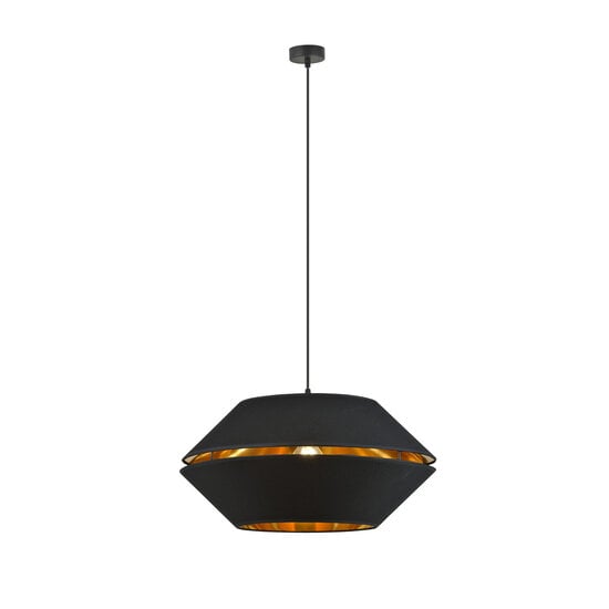 Emibig Emibig Lampe suspendue noire accrocheuse avec lampe suspendue dorée E27 - Idéale pour une ambiance élégante