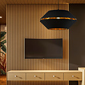 Emibig Emibig Lampe suspendue noire accrocheuse avec lampe suspendue dorée E27 - Idéale pour une ambiance élégante