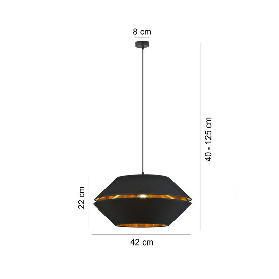 Emibig Emibig Eingängige schwarze Hängelampe mit goldener Hängelampe E27 - Ideal für stilvolle Atmosphäre