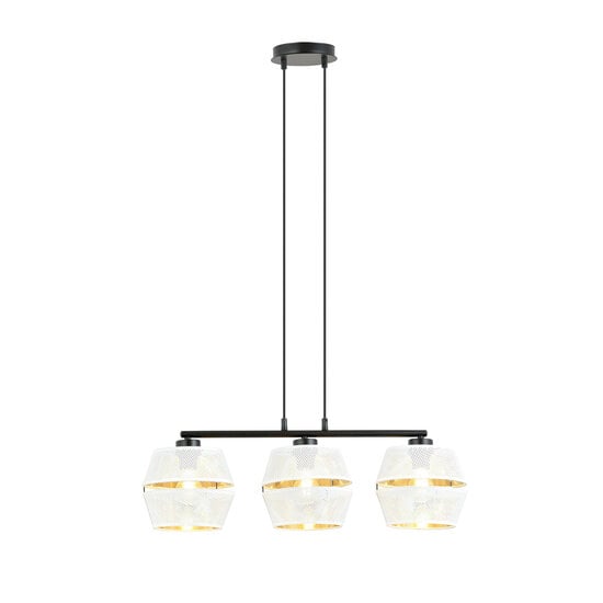 Emibig Emibig Black pendant 3x E27 white with gold caps metal - Ideal for stylish lighting