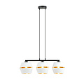 Emibig Emibig Suspension noire 3x E27 blanche avec capuchons dorés en métal - Idéale pour un éclairage élégant