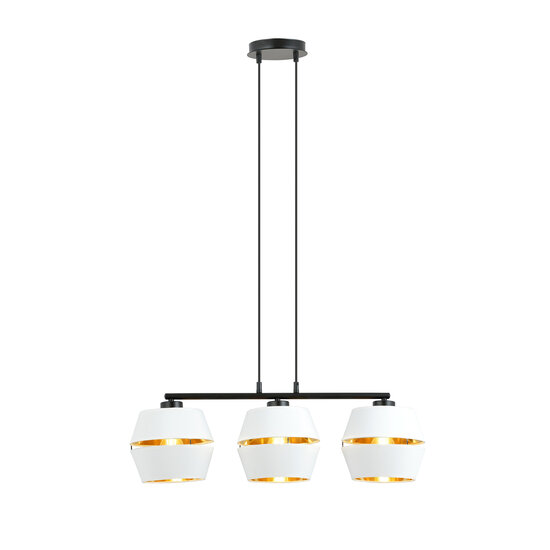 Emibig Emibig Schwarzer Anhänger 3x E27 weiß mit goldenen Metallkappen - Ideal für stilvolle Beleuchtung
