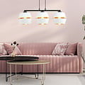 Emibig Emibig Black pendant 3x E27 white with gold caps metal - Ideal for stylish lighting