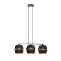 Emibig Emibig Completely black pendant 3x E27 with gold interior - Perfect for a stylish atmosphere