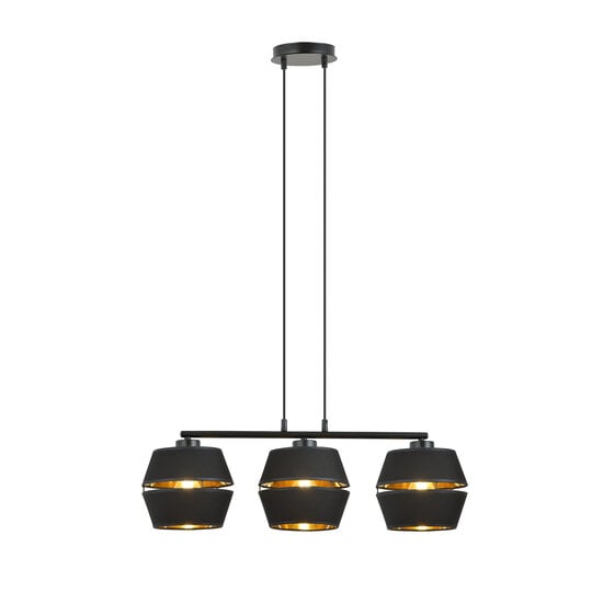 Emibig Emibig Completely black pendant 3x E27 with gold interior - Perfect for a stylish atmosphere