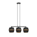 Emibig Emibig Completely black pendant 3x E27 with gold interior - Perfect for a stylish atmosphere