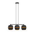 Emibig Emibig Pantalla completamente negra 3x E27 con interior dorado - Perfecta para una atmósfera elegante
