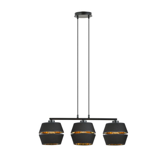 Emibig Emibig Completely black pendant 3x E27 with gold interior - Perfect for a stylish atmosphere