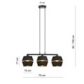 Emibig Emibig Completely black pendant 3x E27 with gold interior - Perfect for a stylish atmosphere