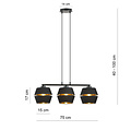 Emibig Emibig Komplett schwarze Pendelleuchte 3x E27 mit goldener Innenseite - Perfekt für eine stilvolle Atmosphäre