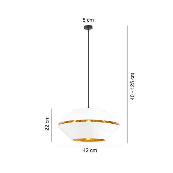 Emibig Emibig Eingängige weiße Hängelampe mit goldener Hängelampe E27 - Perfekt für jeden Raum