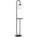 Emibig Emibig Schwarze Stehlampe und Beistelltisch mit milchig-weißer Glaskugel - Perfekt für stilvolle Inneneinrichtung
