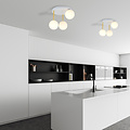 Emibig Emibig Elegante witte met messing plafondverlichting 3x E14 met witglas bollen - Perfect voor een sfeervolle ambiance