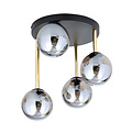 Emibig Emibig Plafondlamp 4x E14 zwart en messing met gefumeerd glazen bollen - Perfecte verlichting voor elke ruimte