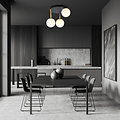 Emibig Emibig Trendy ceiling lamp 3x E14 milk glass black and brass shades - Ideal lighting for modern interiors