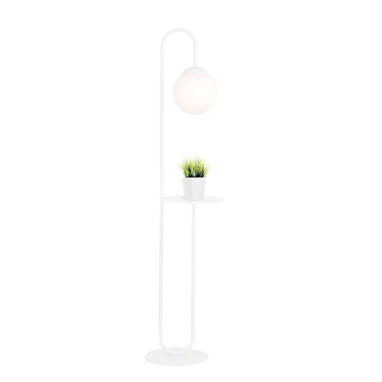 Emibig Emibig White standing lamp and side table with milky white glass ball - Perfect for creating a Scandinavian atmosphere in your home