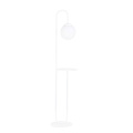 Emibig Emibig Witte staande lamp en bijzettafel met melkwit glazen bol - Perfect voor een Scandinavische sfeer in uw interieur