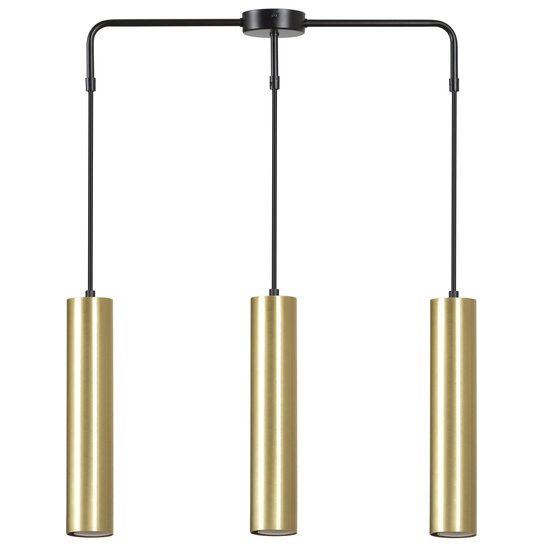 Emibig Emibig Porvoo lange 3L zwart en goud hanglamp lange kokers 3x GU10 - Perfect voor sfeervolle verlichting in elke ruimte