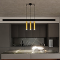 Emibig Emibig Porvoo long 3L lampe suspendue noire et dorée tubes longs 3x GU10 - Idéale pour un éclairage élégant dans n'importe quel espace