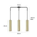 Emibig Emibig Porvoo lange 3L zwart en goud hanglamp lange kokers 3x GU10 - Perfect voor sfeervolle verlichting in elke ruimte
