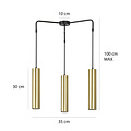 Emibig Emibig Porvoo compacte 3L lampe suspendue noire et dorée tubes longs 3x GU10 - Éclairage idéal pour les intérieurs modernes