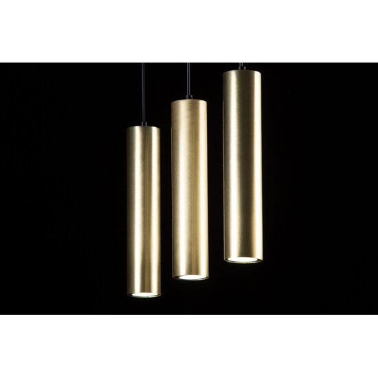 Emibig Emibig Porvoo compacte 3L lampe suspendue noire et dorée tubes longs 3x GU10 - Éclairage idéal pour les intérieurs modernes