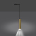 Emibig Emibig Porvoo 1L lámpara colgante negra y dorada tubo largo 1x GU10 - Ideal para interiores modernos