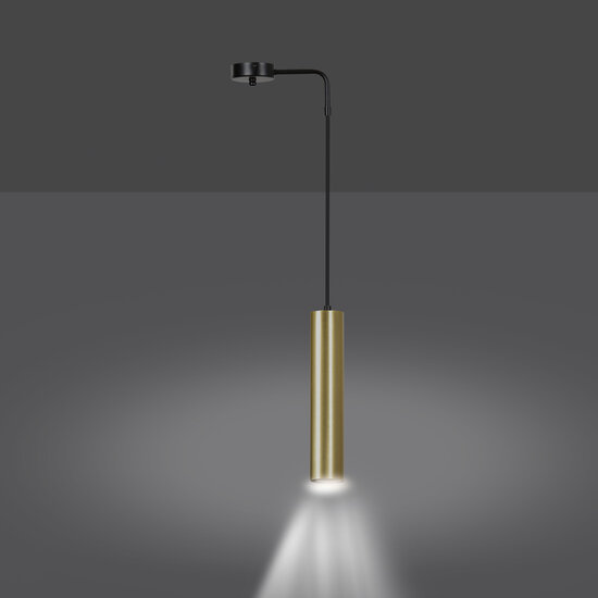 Emibig Emibig Porvoo 1L lámpara colgante negra y dorada tubo largo 1x GU10 - Ideal para interiores modernos