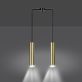 Emibig Emibig Porvoo 2L lampe suspendue noire et dorée tubes longs 2x GU10 - Éclairage élégant pour tous les espaces