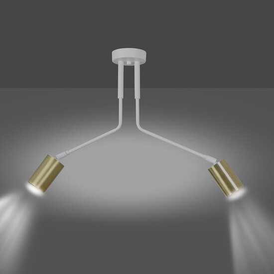 Emibig Emibig Mikkeli white and gold 2x GU10 orientable hanging lamp - Perfect lighting for any space