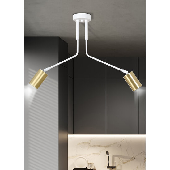 Emibig Emibig Mikkeli blanco y dorado 2x GU10 lámpara colgante orientable - Iluminación perfecta para cualquier espacio