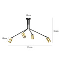 Emibig Emibig Mikkeli 4x GU10 richtbare hanglamp zwart met goud - Perfecte verlichting voor elke ruimte