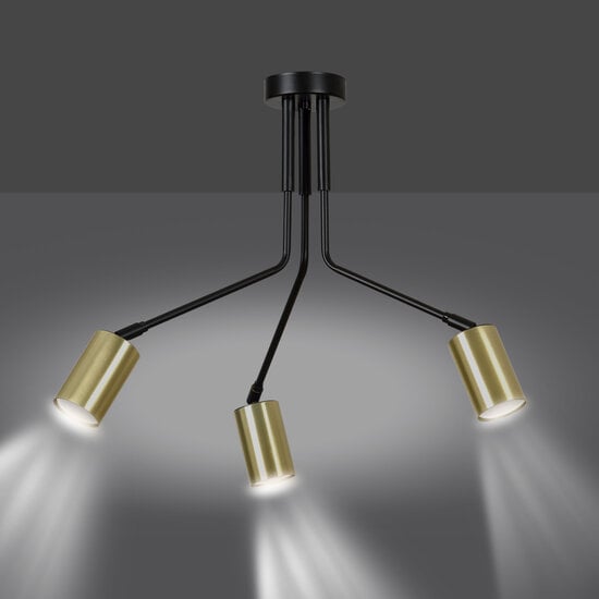 Emibig Emibig Mikkeli 3x GU10 ausrichtbare Hängeleuchte schwarz mit Gold - Perfekte Beleuchtung für jeden Raum
