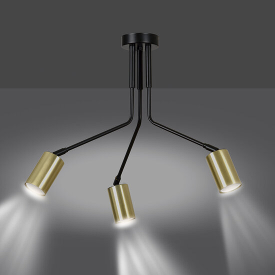 Emibig Emibig Mikkeli 3x GU10 lámpara colgante orientable negra con oro - Iluminación perfecta para cualquier espacio