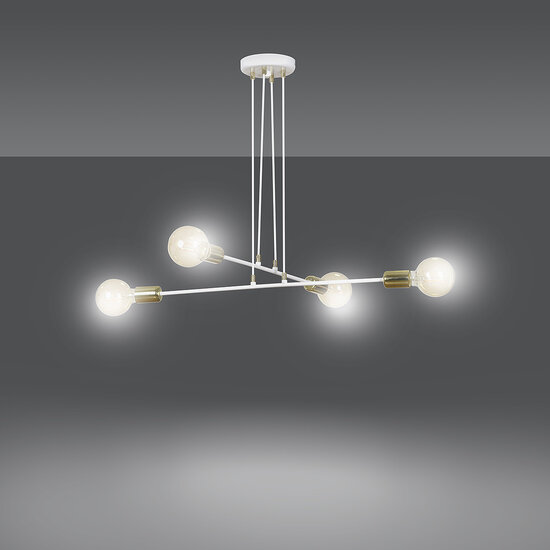 Emibig Emibig Kotka white with brass 4L E27 G95 hanging lamp - Ideal lighting for modern interiors