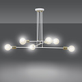 Emibig Emibig Kotka blanca con latón 6L E27 G95 lámpara colgante - Diseño escandinavo para cualquier espacio