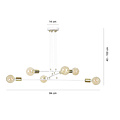 Emibig Emibig Kotka blanca con latón 6L E27 G95 lámpara colgante - Diseño escandinavo para cualquier espacio