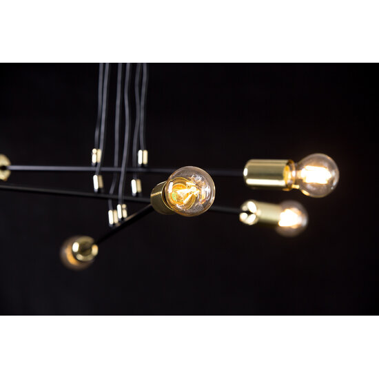 Emibig Emibig Kotka 4L E27 G95 lampe suspendue noire avec laiton - Idéale pour les intérieurs modernes
