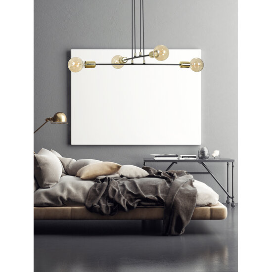 Emibig Emibig Kotka 4L E27 G95 lampe suspendue noire avec laiton - Idéale pour les intérieurs modernes