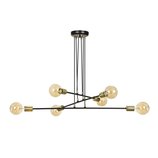 Emibig Emibig Kotka 6L E27 G95 lampe suspendue noire avec laiton - Éclairage élégant pour tous les intérieurs