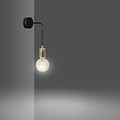 Emibig Emibig Kotka 1x E27 G95 aplique negro con latón - Ideal para crear un ambiente acogedor en cualquier habitación