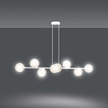 Emibig Emibig Lejre white slim design hanging lamp with 8 amber glass bulbs E14 - Ideal lighting for any space
