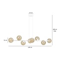 Emibig Emibig Lejre white slim design hanging lamp with 8 amber glass bulbs E14 - Ideal lighting for any space