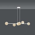 Emibig Emibig Lejre beautiful white 6 lamps E14 medium hanging lamp with 6 amber-colored bulbs - Create a warm atmosphere in your home