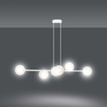 Emibig Emibig Lejre beautiful white 6 lamps E14 medium hanging lamp with 6 amber-colored bulbs - Create a warm atmosphere in your home